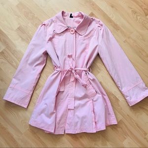 Stunning Pastel Pink Trench Coat Size Large